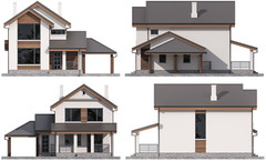 40’x45’ 3 Bed, 3 Bath Modern Cottage Architectural Build Plans PDF Download.
