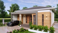 36×36 Feet House Plan 11×11 Meter 3 Beds 2 Baths Hip Roof PDF & (A4 Hard Copy)