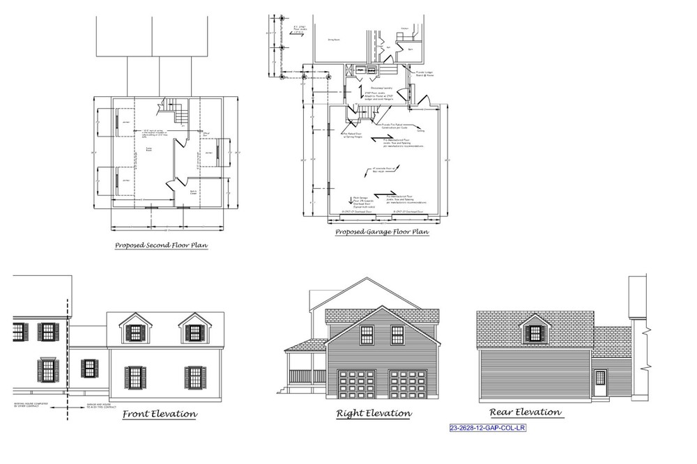 28′ X 28′ GARAGE ADDITION PLANS – COLONIAL ADDITION – PLAN 23-2828-GAP-12-COL-LR