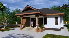 Cool Home Plans 11×14 Meters 36×46 Feet 3 Beds 2 Baths Gable Roof (A4 Hard Copy)