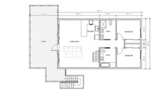 Modern Vacation A-Frame 24′ x 40′ Open Plan Cabin / Construction Blueprint House