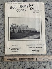 Vintage 1950s Home Plan Brochure Bob Mongler Construction Co Moberly MO Kehoe