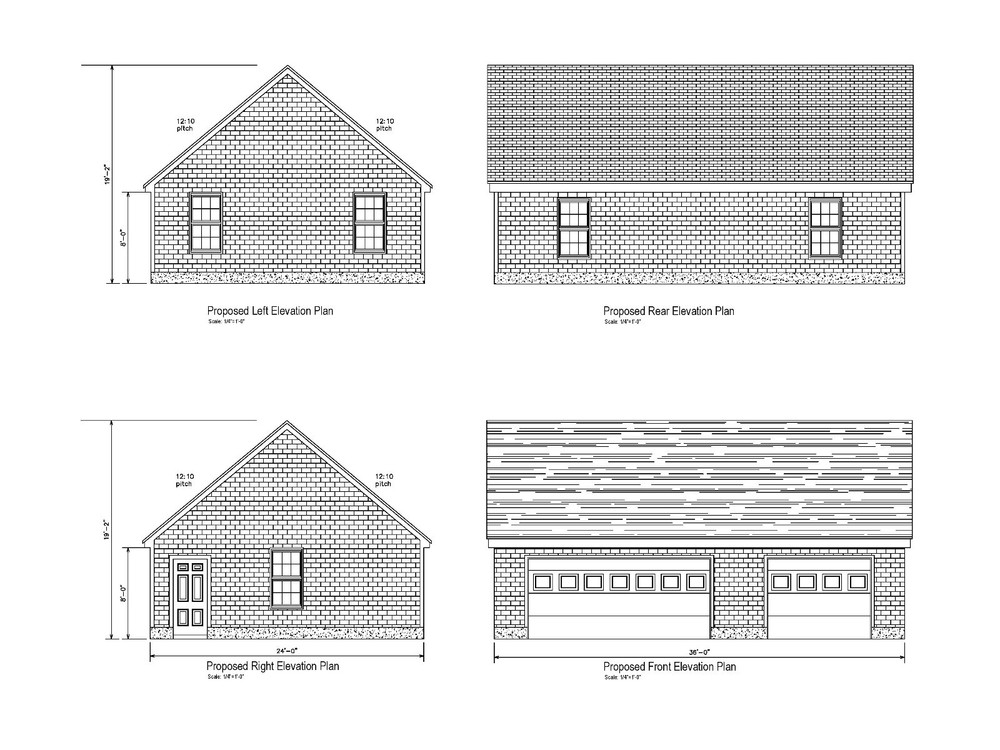 36’x24′- 3 CAR GARAGE PLANS/PRINTS – GABLE ROOF # 18-2436GBL-6