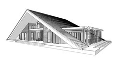 100’x56’ 4-Bedrooms, 4-Bathrooms Charming A-Frame Architectural Build Plans PDF