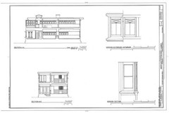 Frank Lloyd Wright, Prairie School, house plans, narrow lot, PRINTED