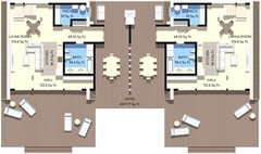 86’x49’ 4 Beds, 4 Baths Double A-Frame House Architecture Plans PDF Download.