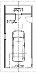 14×32 1-Car Garage — 448 sq ft — PDF Floor Plan — Model 2E