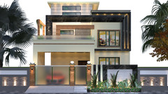 Modern House Plan Double Storey 35×65 complete set Front Elevation House Pdf,Dwg
