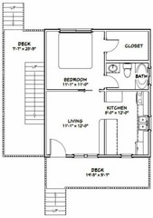 20×24 Duplex — PDF Floor Plan — 960 sq ft — Model 1A