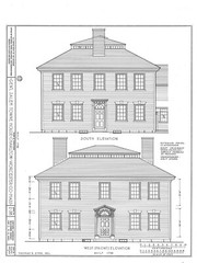 Federal style wood house, Traditional Colonial home, architectural blueprints