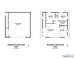 28′ x 28′ Two Car ADU Garage Loft Architectural Plans – PDF Download