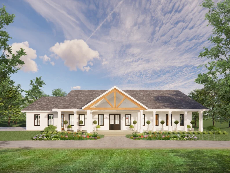 Cedar Springs Barndominium 4 Bed 3 Bath 2 Car – Plan Blueprint PDF or Print ~