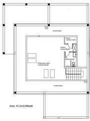 Small Modern 2 Bedroom 2 Bathroom House Floor Plan Blueprints, 116.3m2/1252SQF