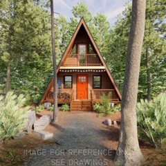 22′ x 36′ A Frame Modern Cabin House – Plan Blueprint PDF or Print Drawing ~