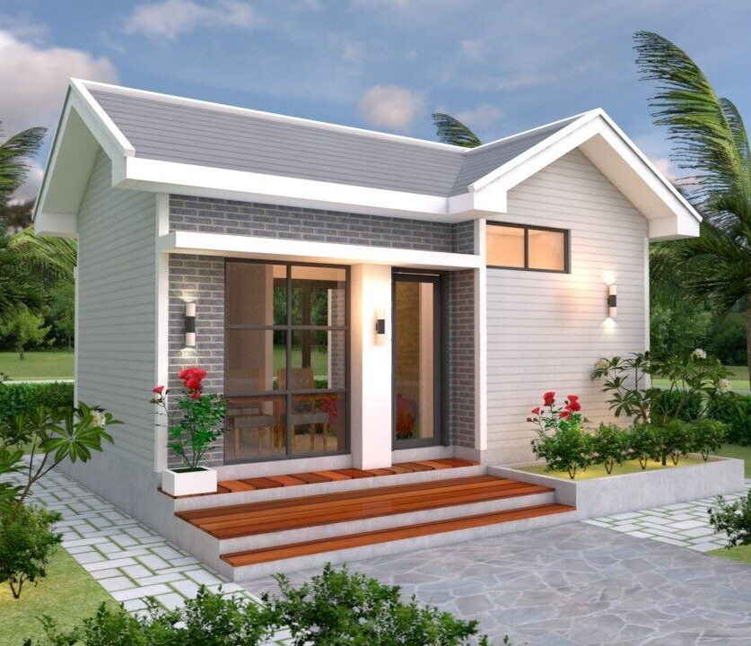 23×16 Feet Tiny House Plans 7×5 Meter One Bedroom Gable Roof PDF (A4 Hard Copy)