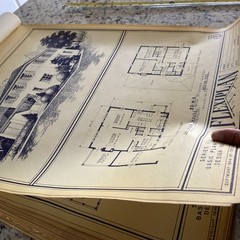 Vintage 1948 4 Square Home Plan Drawing Blueprint Triflex Service Washington DC