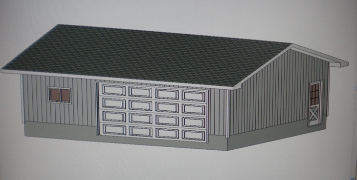PERMIT READY 24′ X 30′ GARAGE PLAN DRAWN TO SCALE BLUEPRINTS AND MATERIALS LIST