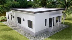 Modern House Plans 10×13 Meter 33×43 Feet 3 Beds 2 Baths Concrete Slab Hard Copy