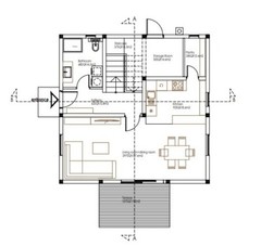 2 Story House Floor plans and blueprints, 1358sqf/126m2, 3-bedrooms 2-bathrooms
