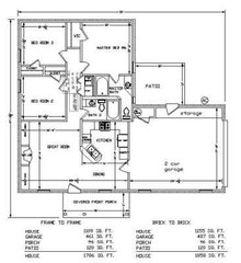 Ava_1109G 3 bed rm. / 2 bath in 1109 heated area with garage and front porch