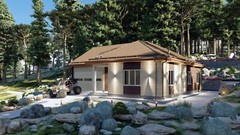 Mountain House 3 Bed, Bathroom, 2 Car Garage CAD Blueprints Metric/Imperial