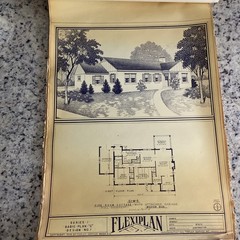 Vintage 1948 MCM Bungalow Ranch HomePlan Blueprint Triflex Service Washington DC