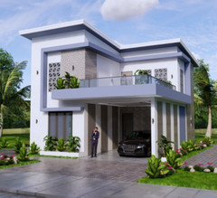 26×33 Feet House Design Plan 8×10 Meter 3 Beds 3 Baths Shed Roof (A4 Hard Copy)