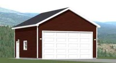 24×24 2-Car Garage — 576 sqft — 12ft Walls — PDF Floor Plan — Model 1G