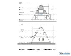30′ x 42′ A-Frame Modern Getaway Cabin Architectural Plans – PDF Download
