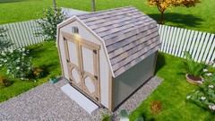 DIY 8×8 Shed Plan (Gambrel Roof Barn) | PDF + Material List + A4 Printed Guide