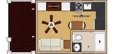 192sqft – 12’x16’B – efficiency – Tiny/Small House design – us – ala cart