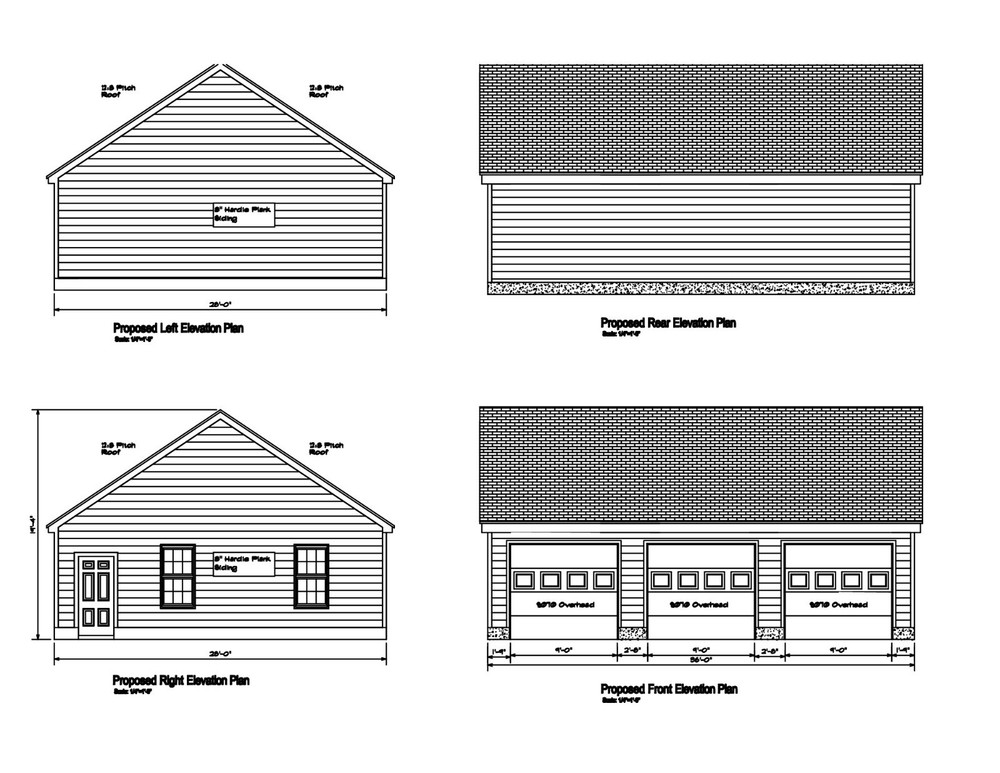 28’X36′- 36’X28′ oversize 2 CAR GARAGE PLANS GABLE ROOF GARAGE PLAN 17-2836GBL-1