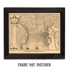 Philadelphia 100 Years Ago 1875 Vintage City Map Historical Wall Art Print