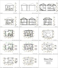 Custom Small House Plan 26×20 Feet 8×6 Meter 3 Beds 2 Baths Hip (A4 Hard Copy)