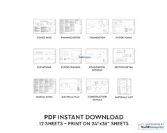 30×46 Lean Modern Cottage Custom Architectural Plans 1380SF – PDF Download