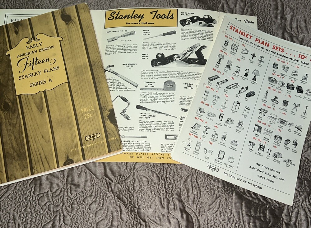 VTG 1948 Stanley – Early American Designs Booklet Series A & B – 30 Total Plans+