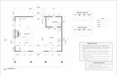 Generic 952 sqft Tiny Studio Cabin Plans: Open Concept with Kitchen, Living Area