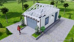 13×23 Feet 4×7 Meter 1 Car Garage Gable Roof Shed Plan PDF Plans (A4 Hard Copy)