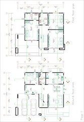 House Design Plan 12×11 Meter 40×36 Feet 4 Bedrooms PDF Plan (A4 Hard Copy)