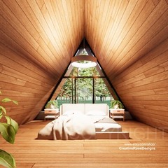 A Frame 22′ x 36′ Spacious Cabin House Design Plans – Drawings Blueprints