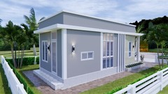 Modern Small House Plan 44×9 Meter 13×30 Feet 2 Beds 1 Bath Slap (A4 Hard Copy)