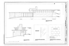 Frank Lloyd Wright, Midcentury Modern Boulter home, PRINTED architectural plans