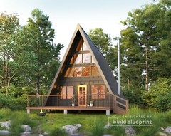 24′ x 36′ Modern A-Frame Cabin Architectural Plans Blueprint PDF Download