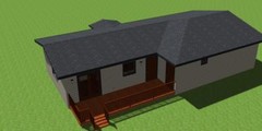 Small House Plan Model 780 with Garage/Outdoor Deck. FREE SHIPPING
