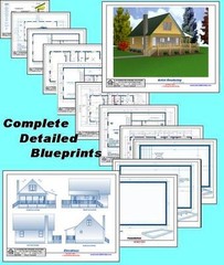 Cabin w/Loft 24×32 Plans Package, Blueprints & Material List