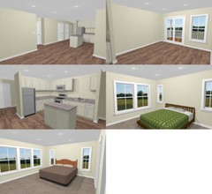 44×48 Apartment with 2-Car 1-RV Garage – PDF FloorPlan – 1,645 sqft – Model 5A
