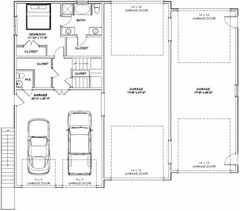 60×50 Apartment with 2-Car 2-RV Garage – PDF FloorPlan – 1,637 sqft – Model 2F