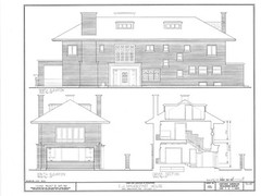 Prairie Style Home Plan, spacious house, fine details, narrow lot, PRINTED PLANS
