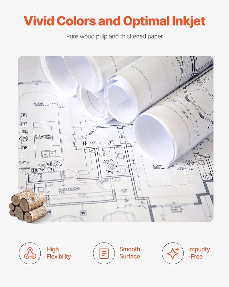 Custom Blueprint 20 LB Bond Paper Ideal for CAD Drawings and more