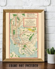 Rapid Transit Map of Greater New York Vintage Subway Rail Map Wall Art